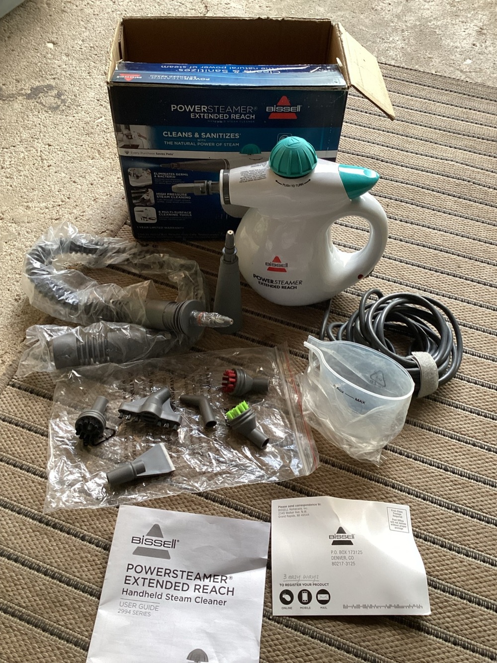 Bissell Power Steamer Extended Reach Handheld Steam Cleaner EUC